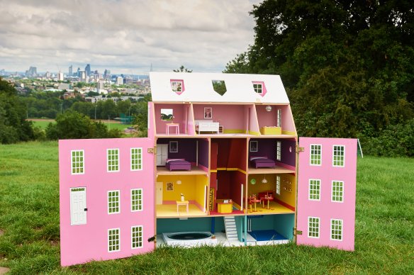 © Licensed to simonjacobs.com. 20.06.16 London, UK. A general view of a Taylor's of Harrogate specially commissioned bee hotel on Hampstead Heath. FREE PRESS, EDITORIAL AND PR USAGE. Photo credit: Simon Jacobs
